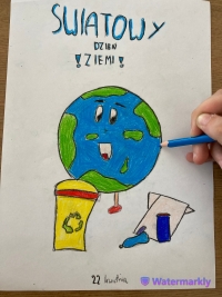 Zdjęcie prezentujące pracę uczniów z okazji światowego dnia ziemi w 2023