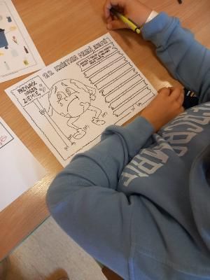 grafika przedstaia formę zdjęcia do rysowania oraz dłoń ucznia